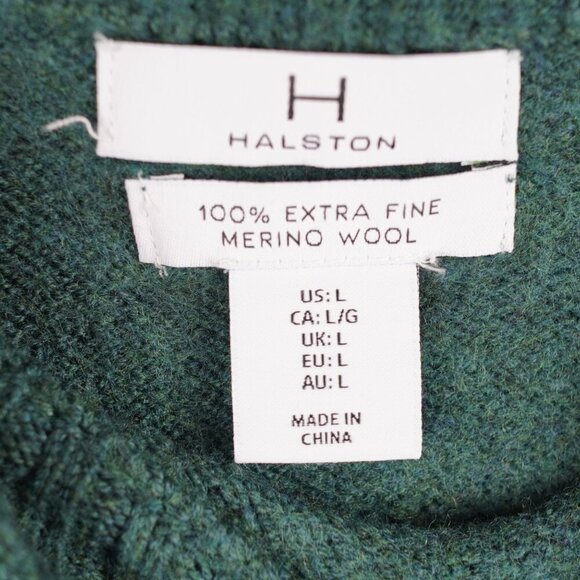 H by Halston 100% Extra Fine Merino Wool Crew Neck L Sweater Pullover - Picture 7 of 10